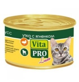 Консервы для котят утка ягненок Vita Pro Luxe 85 гр