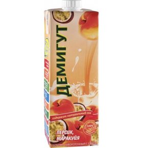 Напиток сывороточный с соком персик маракуйя 0,1% Демигут 1 л