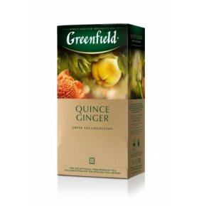 Зеленый чай с ароматом японской айвы и имбирем Greenfield 25 шт х 2 гр