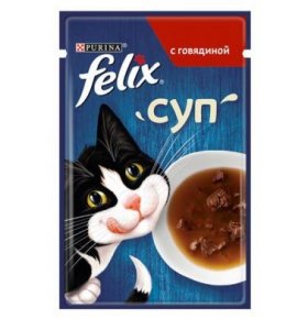 Корм Суп для взрослых кошек говядина Felix 48 гр