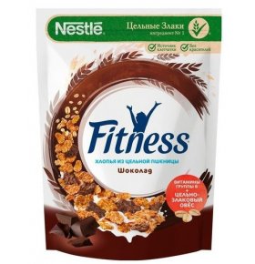 Готовый завтрак хлопья с темным шоколадом пакет Nestle Fitness 180 гр