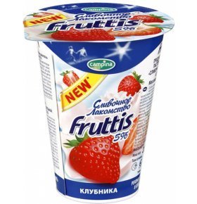 Продукт йогуртный Fruttis Сливочное лакомство клубника 5% 320г