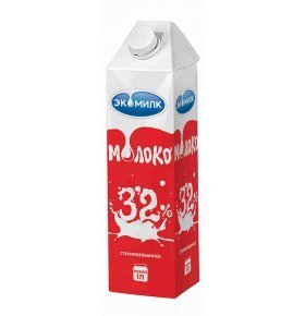 Молоко 3,2% Экомилк 1 л