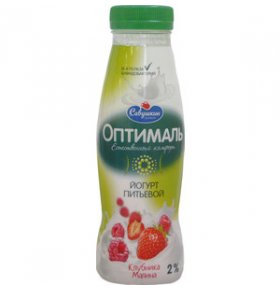 Йогурт Оптималь питьевой клубника малина 2% Савушкин 275 гр