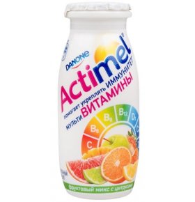 Напиток кисломолочный Фруктовый микс с цитрусами 2,5% Actimel 100 гр