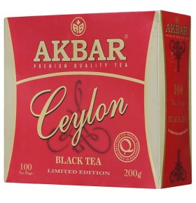 Чай черный в пакетиках Akbar Ceylon 100 шт