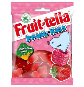 Жевательный мармелад Fruit kiss с фруктовым соком Fruittella 70 гр