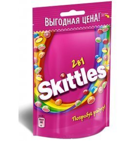 Конфеты Skittles фруктовый заряд 2в1 100г