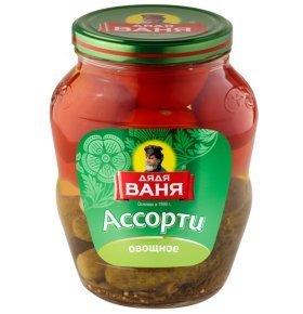 Ассорти овощное огурцы и томаты Дядя Ваня 1800 гр