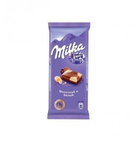 Молочный шоколад с белым шоколадом Милка 90г