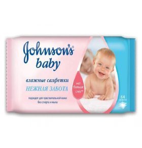 Салфетки влажные Нежная забота для чувствительной кожи Johnsons baby 64 шт