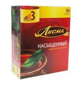 Чай Лисма Насыщенный индийский черный в пакетиках 100шт 1,8г