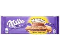 Шоколад молочный с шоколадной и молочной начинками и печеньем Milka 300 гр