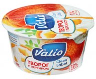Творог с персиком Clean Label: без Е-ингредиентов 3,5% Valio 140 гр