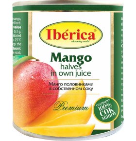 Консервированное манго половинками в собственном соку Iberica 420 гр