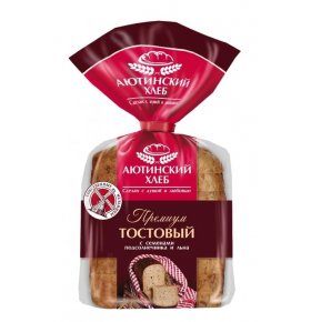 Хлеб Тостовый пшенично-ржаной с семенами подсолнечника и льна Аютинский хлеб 330 гр