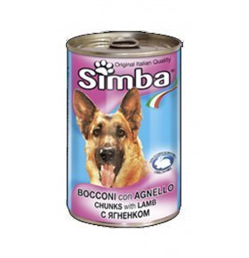 Консервы для собак Monge Simba, кусочки с ягненком 1230г