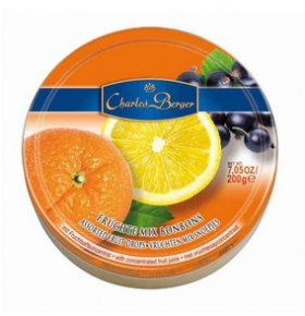 Леденцы апельсин лимон черная смородина Charles Berger 200 гр