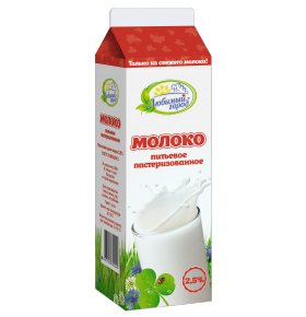Молоко Любимый город питьевое пастеризованное 2,5% 0,9 кг