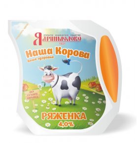 Ряженка Наша Корова 4% 450 гр