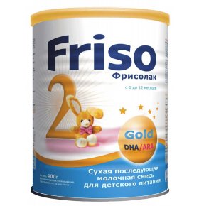 Детское питание смесь Фрисолак 2 Gold сухая молочная последующая с 6-12 мес Friso 400 гр