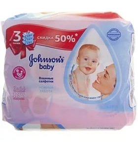 Салфетки влажные Johnson's baby для самых маленьких 3 x 64 шт