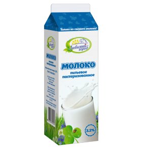 Молоко Любимый город питьевое пастеризованное 3,2% 0,9 кг