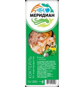 Коктель из морепродуктов в масле с зеленью Меридиан 200 гр