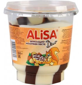 Паста шоколадно-молочная Alisa Duo 350 гр