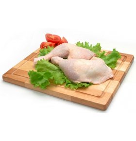 Цыпленок бройлер окорок охлажденный подложка  вес 1 кг