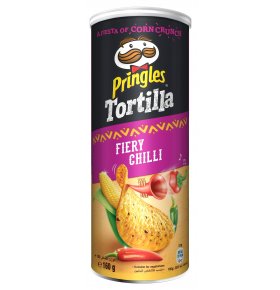 Чипсы кукурузные Tortilla со вкусом Острого перца чили Pringles 160 гр