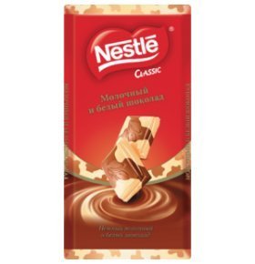 Шоколад Nestle молочный-белый 90г