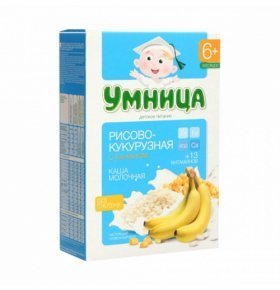 Каша молочная рис кукуруза банан Умница 200 г