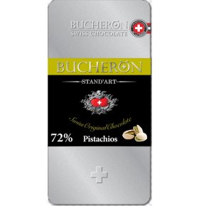 Горький швейцарский шоколад с фисташками Bucheron 100 гр