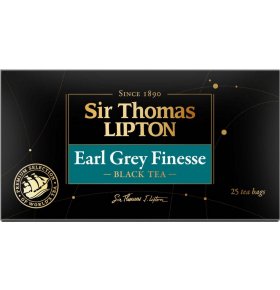 Чай черный ароматизированный в пакетиках Sir Thomas Lipton Earl Grey Finesse 25 шт х 2 гр
