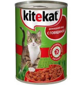 Корм для кошек Домашний обед с говядиной консервы Kitekat 410 гр