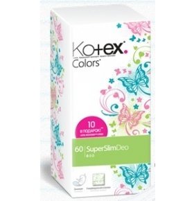 Прокладки Kotex Super Slim Deo Colors 50+10 шт