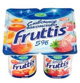 Продукт йогуртный Fruttis Клубника Персик 115г