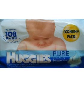 Влажные салфетки Huggies Pure 108 шт