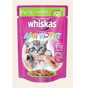 Корм для котят Whiskas ягненок в нежном соусе 85г