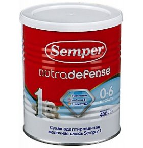Детское питание смесь №1 молочная Semper 400 гр