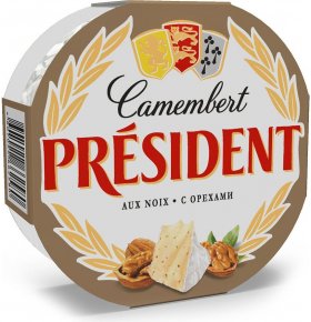 Сыр камамбер с орехами Президент 45% 125 гр