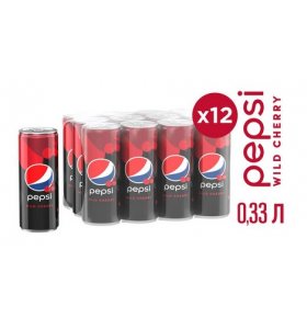 Напиток газированный безалкогольный Wild Cherry Pepsi 12х0,33 л