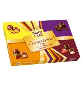 Конфеты шоколадные ассорти Composition Alpen Gold 190 гр
