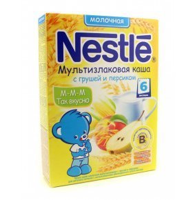 Каша молочная Мультизлаковая с грушей и персиком Nestle 250 гр