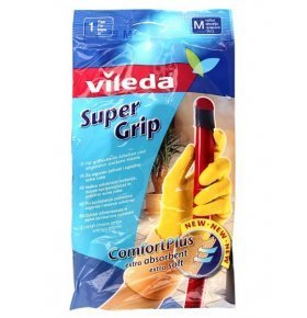 Перчатки хозяйственные Super Grip M Латекс Vileda 1 уп