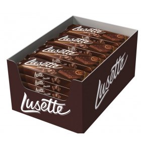Вафли с какао-шоколадной кремовой начинкой в какао-глазури Lusette 40 гр