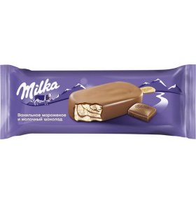 Мороженое эскимо Ванильное и молочный шоколад Milka 62 гр