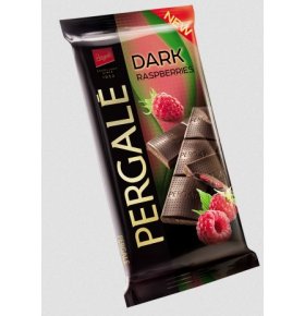 Шоколад темный с кусочками малины Pergale  93 гр