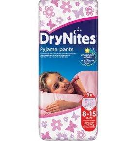Подгузники-трусики для девочек DryNites 8-15 лет Huggies 9 шт